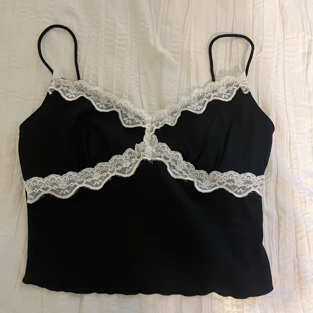 Cross Lace Spaghetti Strap Tiny Top